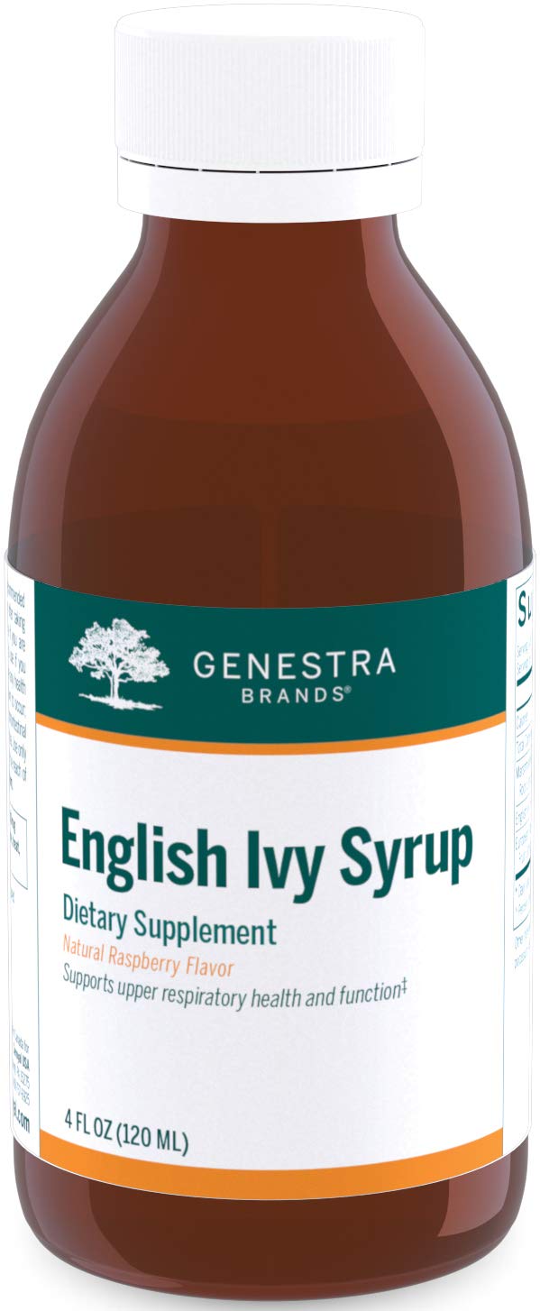 Genestra Brands jarabe de hiedra inglesa en frasco, apoyo suave para la vía respiratoria.