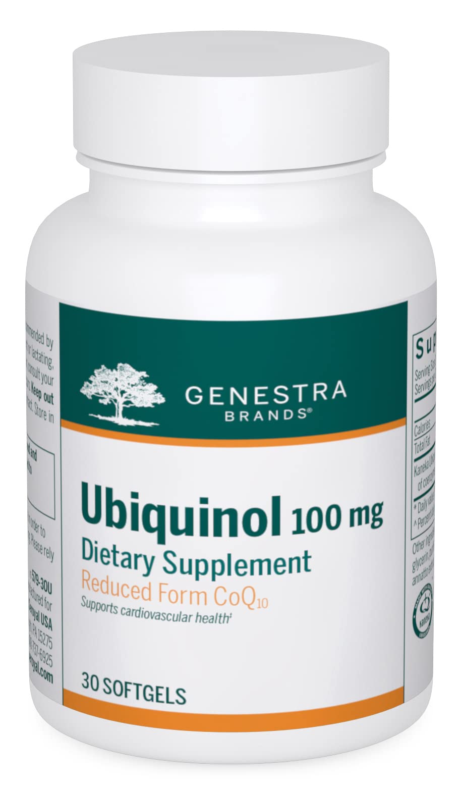 Genestra Ubiquinol 100 mg cápsulas fáciles de tragar para energía celular y antioxidante suave
