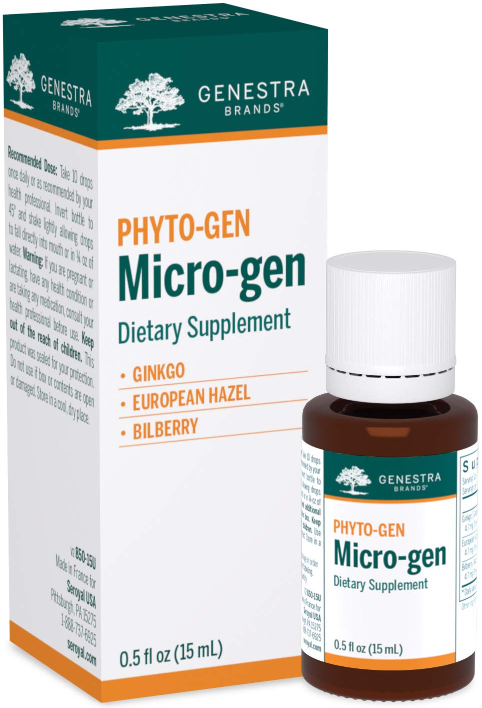 Genestra Micro-gen: botella frontal para uso diario y conveniencia.