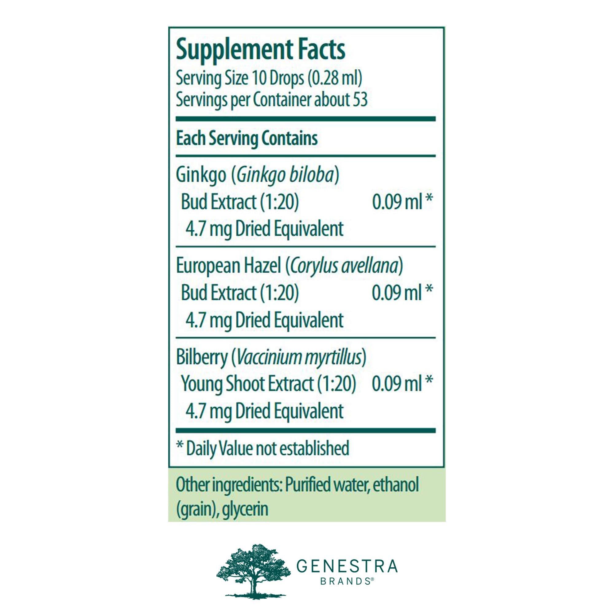Genestra Micro-gen: etiqueta detallada para revisar ingredientes y dosis.