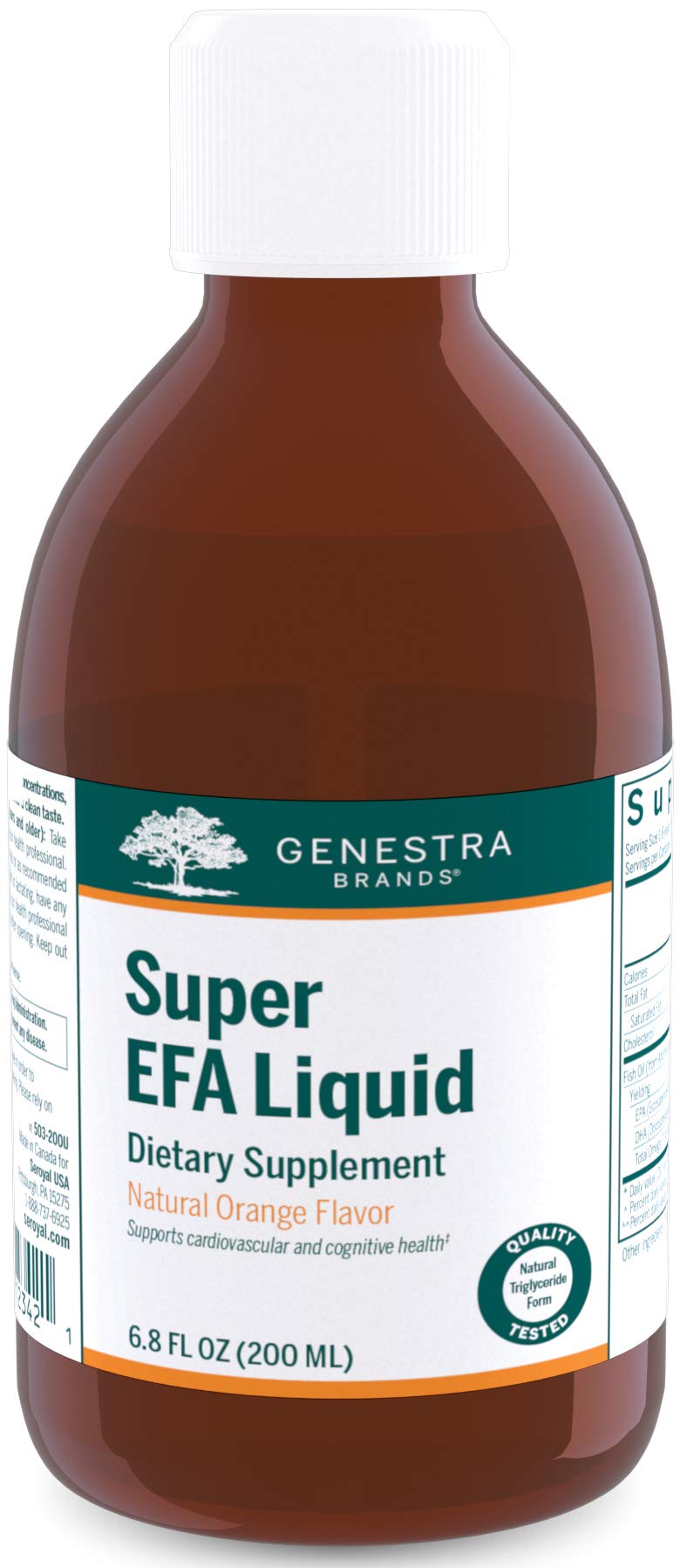 Genestra Super EFA Liquid: frasco destacado para posible apoyo al metabolismo de lípidos.