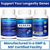 Genex Formulas NMN 250mg, cápsulas fáciles de tragar para uso diario