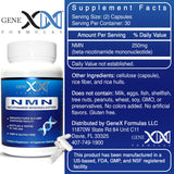 Genex Formulas NMN 250mg, etiqueta con COA para transparencia