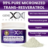 Genex Formulas Resveratrol Trans polvo micronizado, textura fina para mezclas