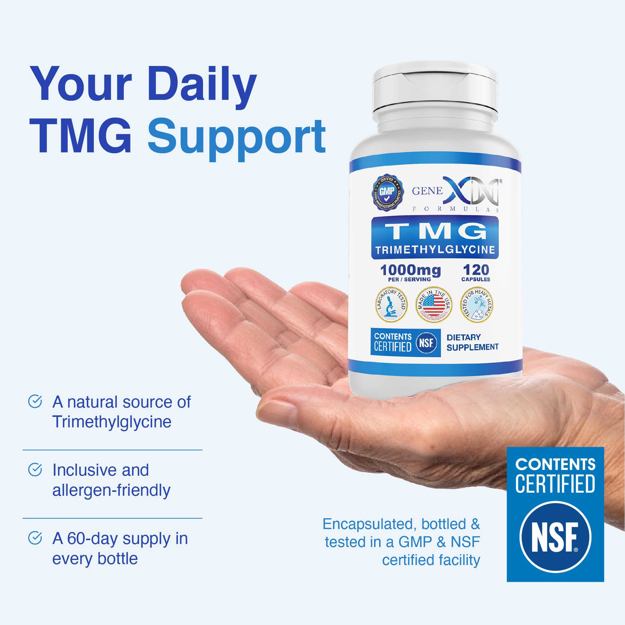 Genex TMG derivado de glicina, suplemento de bienestar