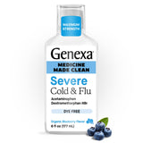 Genexa Clean Cold & Flu Relief en botella para alivio de síntomas.