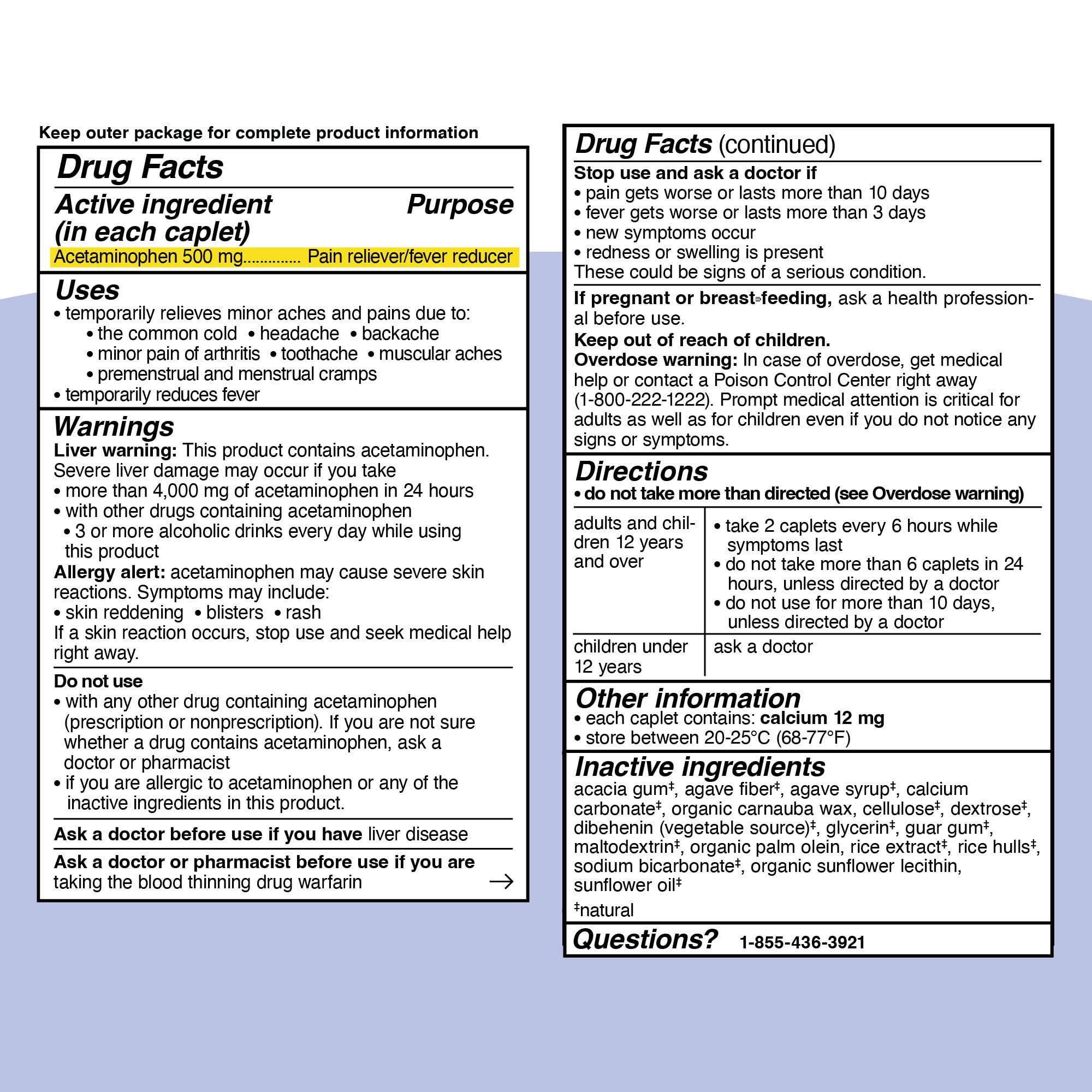 Genexa Clean Paracetamol 500 mg, apto para adultos y adolescentes 12+.