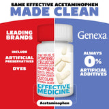 Genexa Clean Paracetamol 500 mg, cápsulas duras fáciles de tragar.