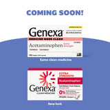 Genexa Clean Paracetamol 500 mg, frasco claro con cápsulas.