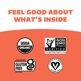 Genexa Cold Crush sellos de certificación orgánica y vegana.