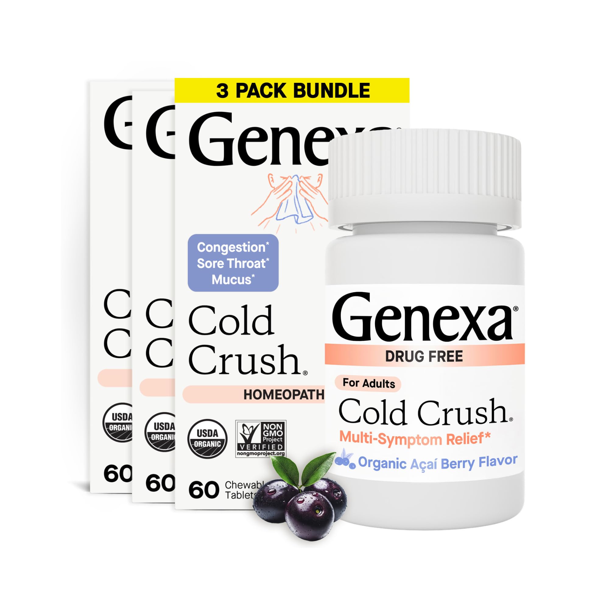 Genexa Cold Crush: tabletas de acai, sabor delicioso y práctico para el día