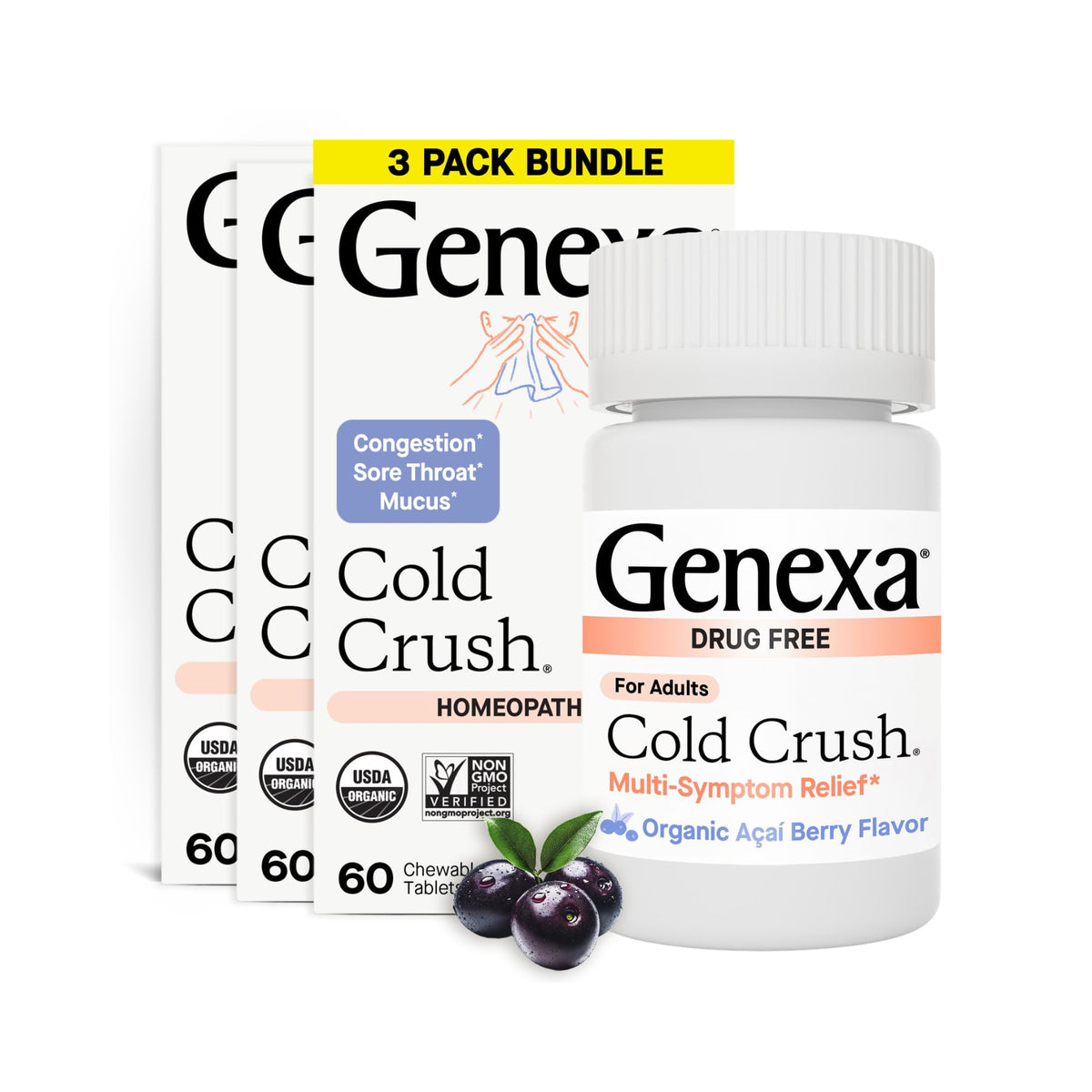 Genexa Cold Crush: tabletas de acai, sabor delicioso y práctico para el día