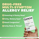 Genexa Cuidado de Alergias tabletas masticables para alivio rápido.