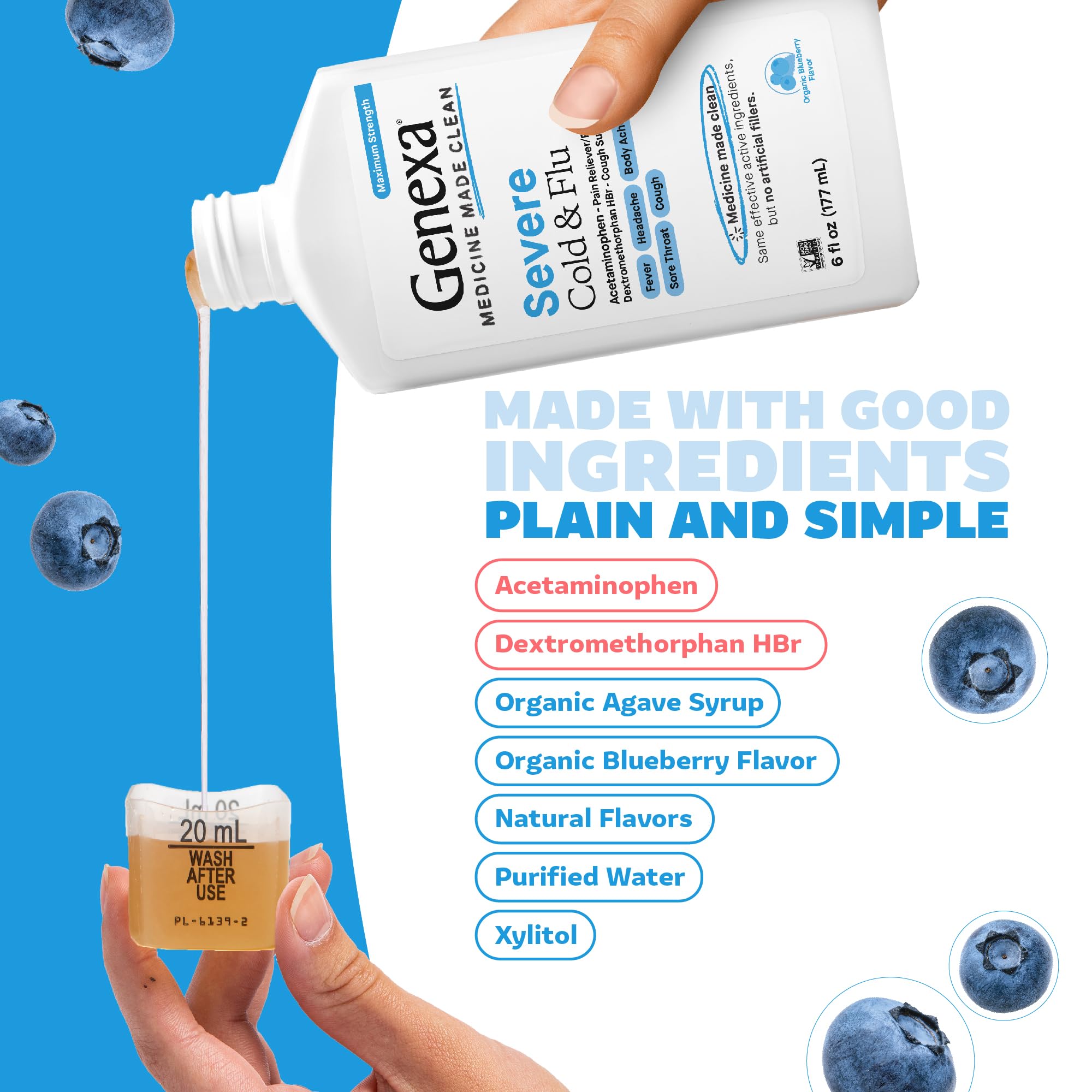 Genexa frasco de 6 oz para uso diurno cómodo.