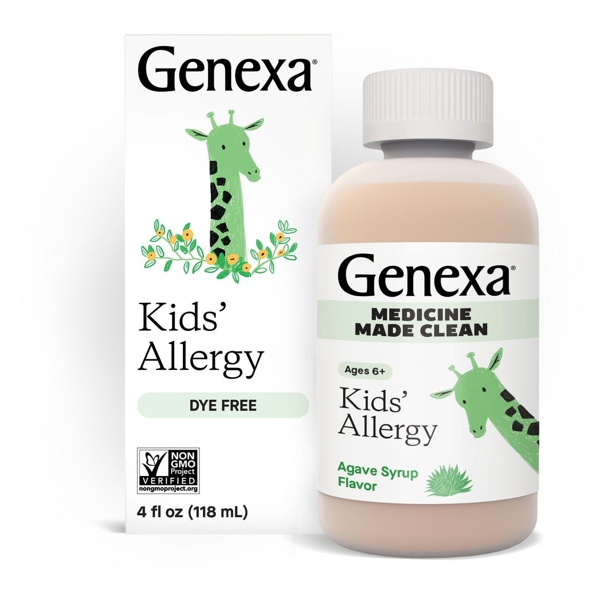 Genexa medicamento para alergias niños: frasco con dosis para uso diario.