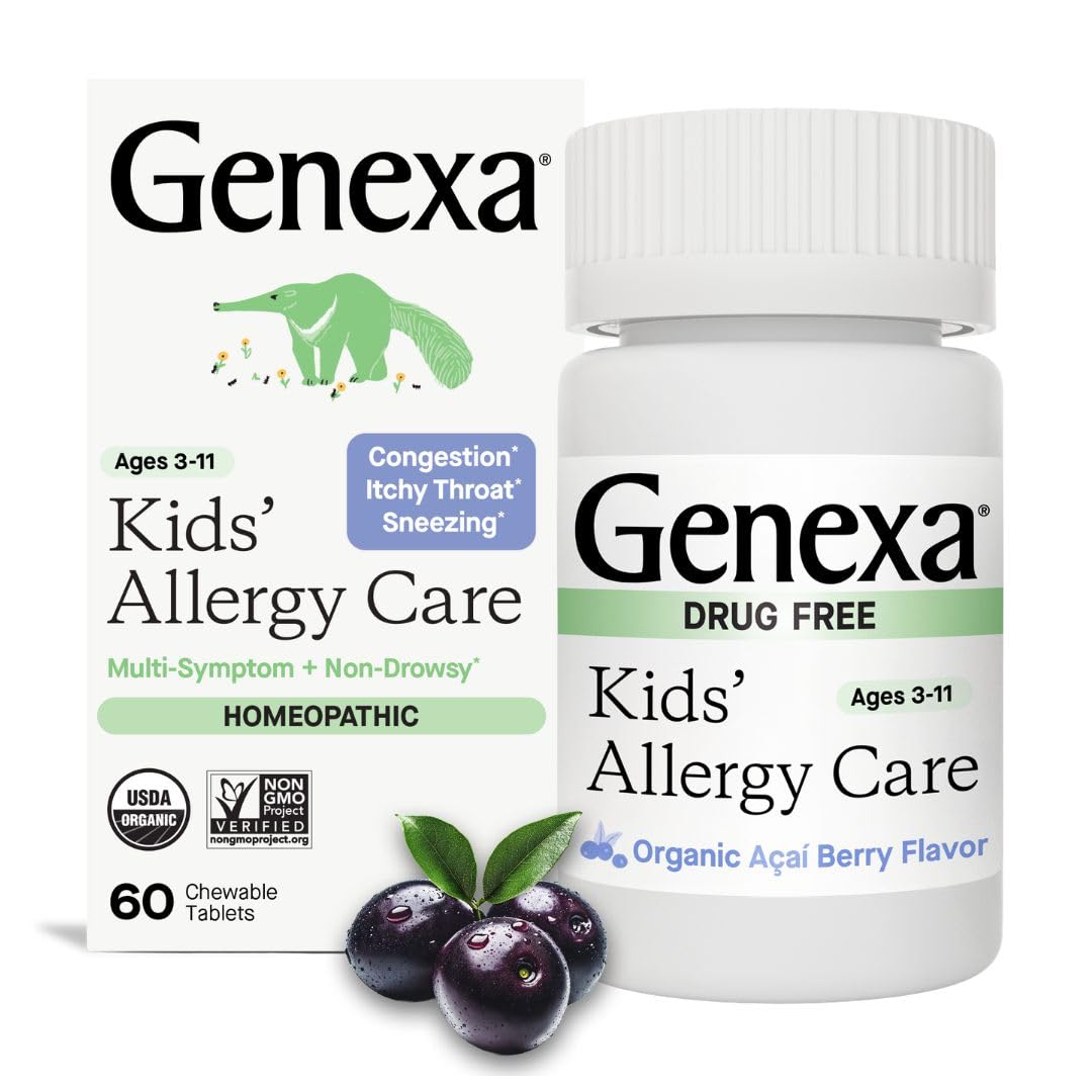 Genexa para niños: tabletas masticables para alivio de alergias.