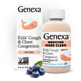 Genexa Kids jarabe para tos y congestión, sabor arándano orgánico, uso seguro para niños