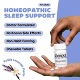 Genexa Sleepology: tableta sin melatonina para viaje nocturno.