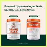 Genius BCAA en polvo con cucharilla de medición para dosis precisas.