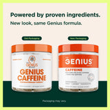 Genius Caffeine: cápsulas dentro de la caja para consumo preciso y energía estable.