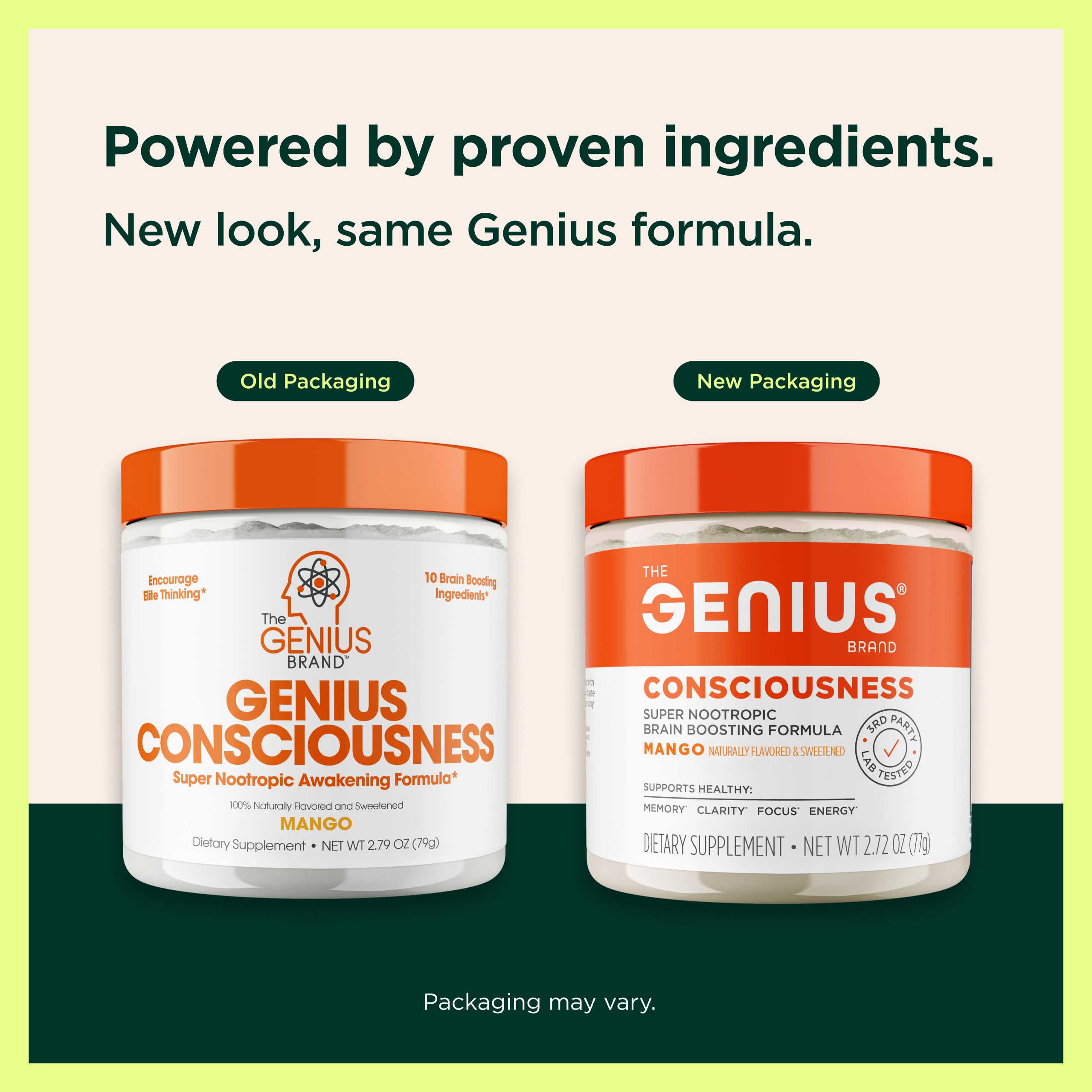 Genius Consciousness con cuchara medidora para porciones precisas de mango.