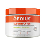 Genius Electrolytes de The Genius Brand, empaque limón-lima, ideal para hidratación diaria.