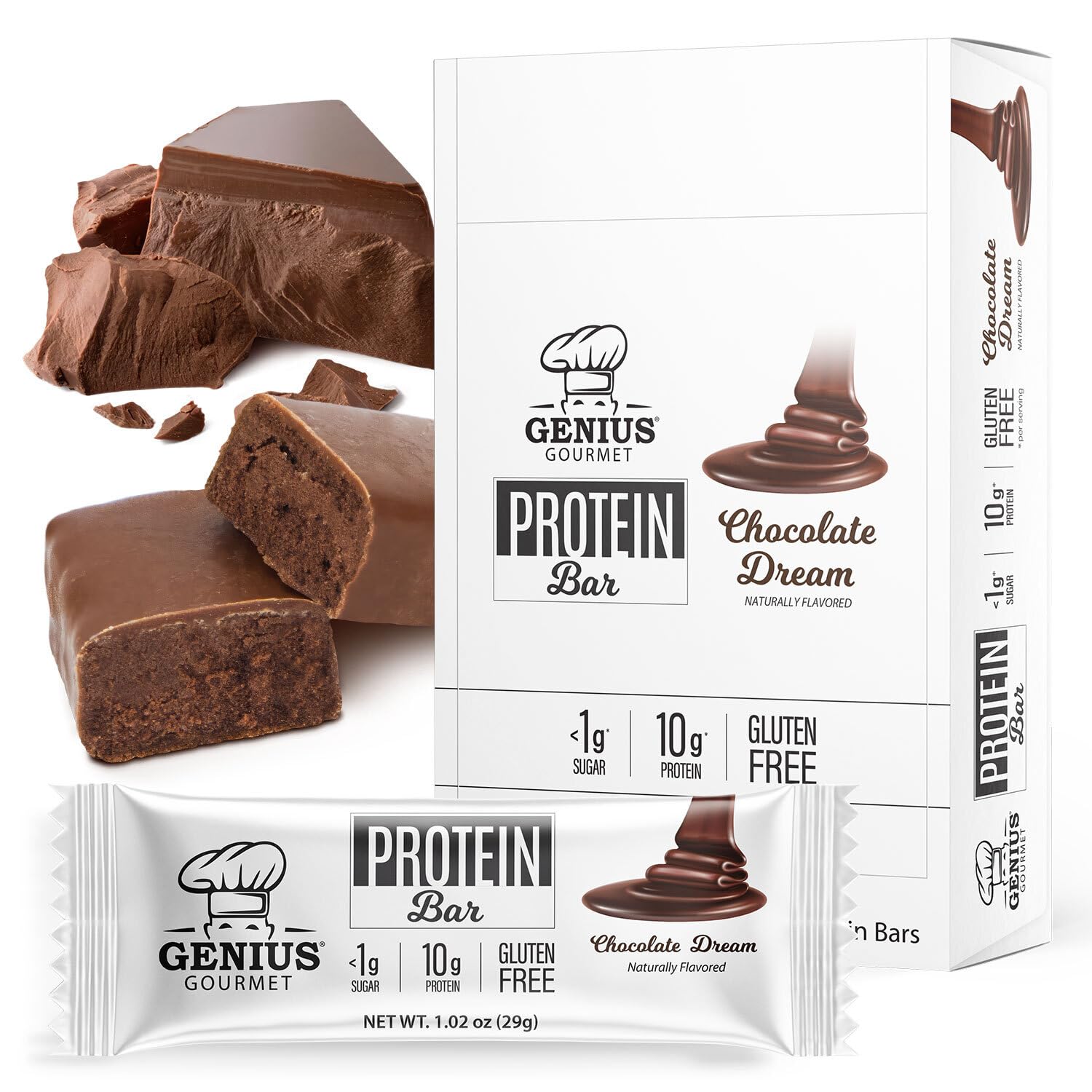 Genius Gourmet Bar Chocolate Sueño, empaque: snack saludable para llevar