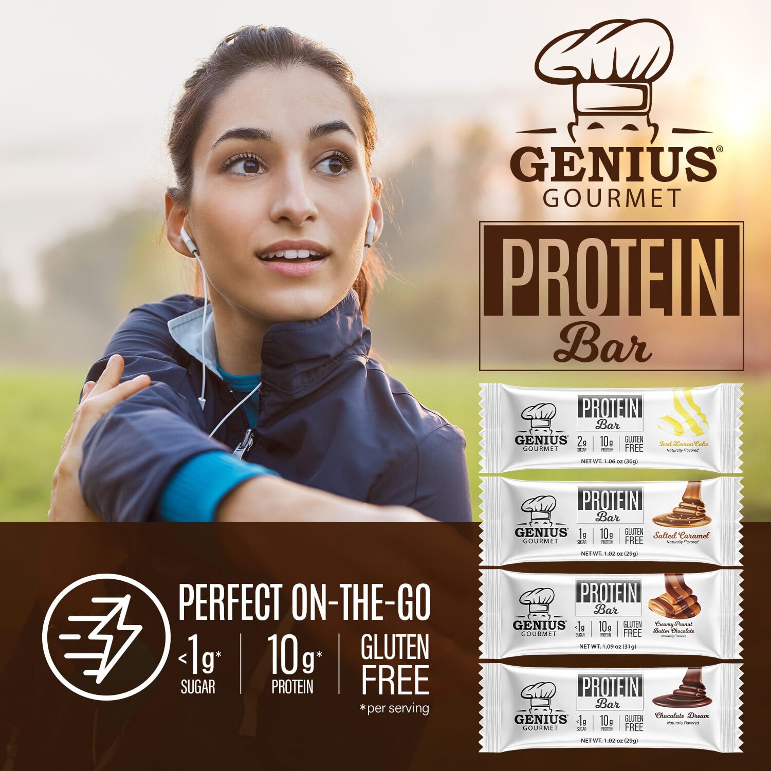 Genius Gourmet Bar Chocolate Sueño, snack proteico para antes o después del entrenamiento