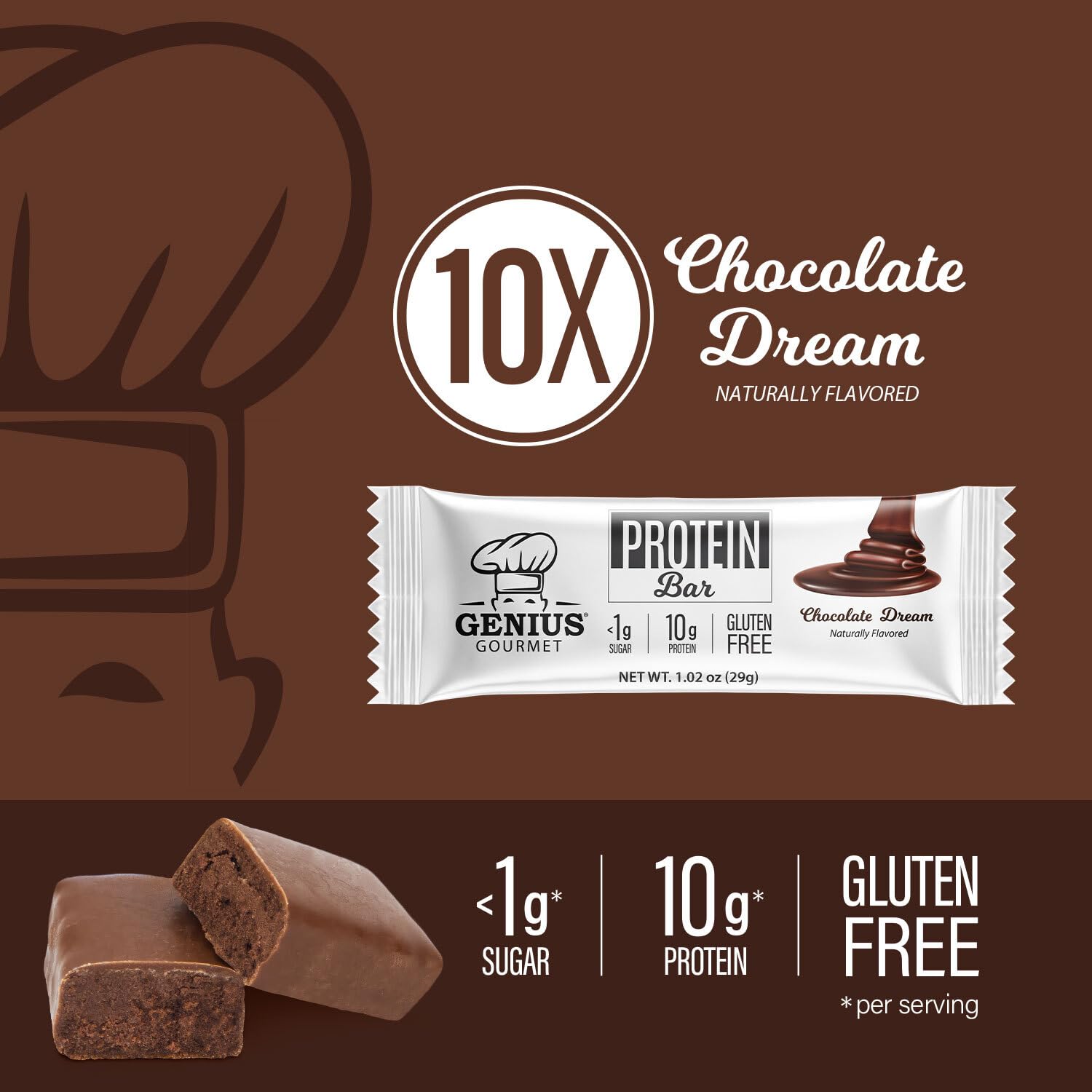 Genius Gourmet Bar Chocolate Sueño, textura suave que satisface sin remordimientos