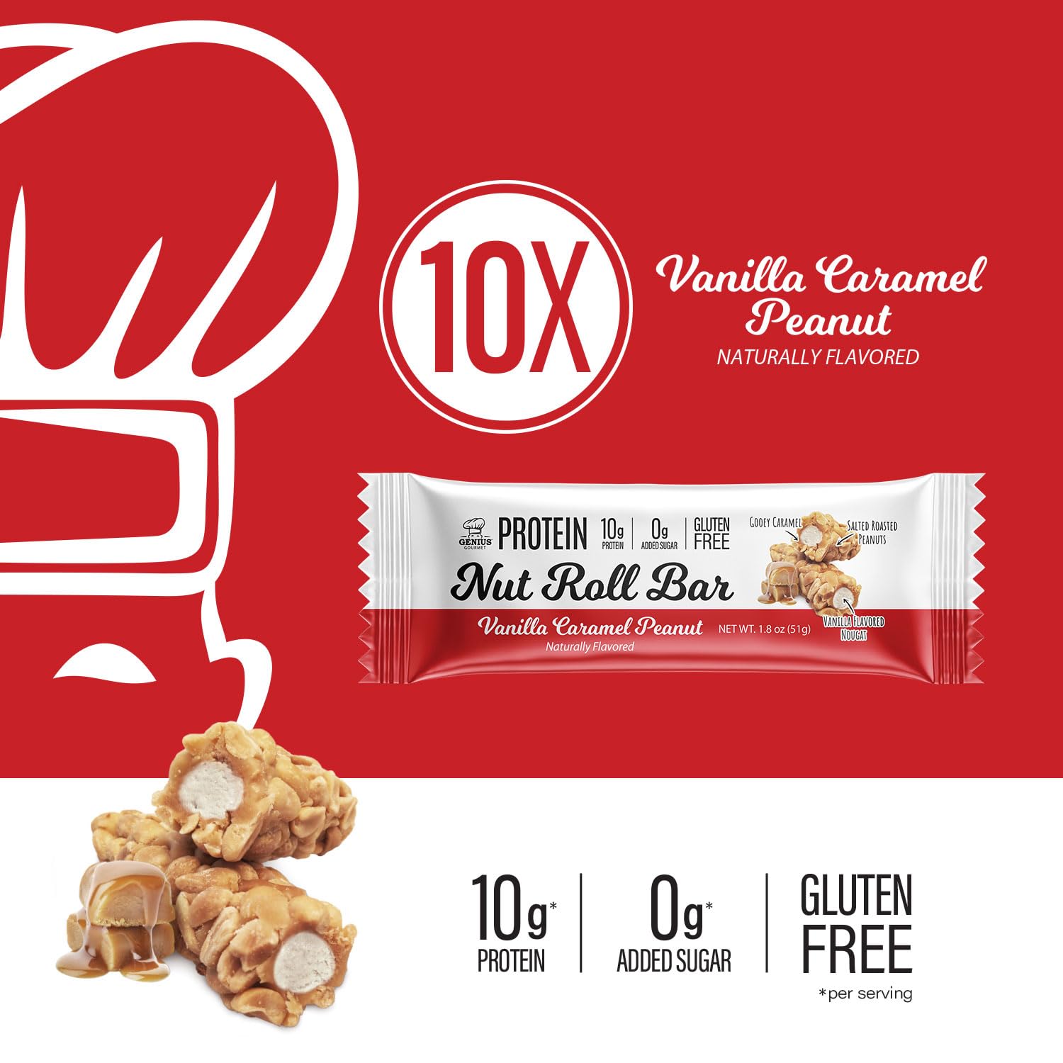 Genius Gourmet Nut Roll Bar sin gluten, opción apta para dietas libres de gluten