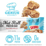 Genius Gourmet SKIPPY barra 11 g proteína por porción: snack para energía.