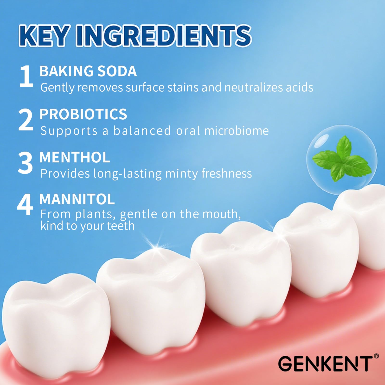GENKENT tabletas dentales sin plástico, opción ecológica para rutina diaria.