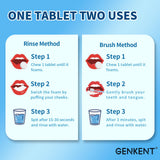GENKENT tabletas dentales para uso rápido, cepillado compartido en casa o viaje.