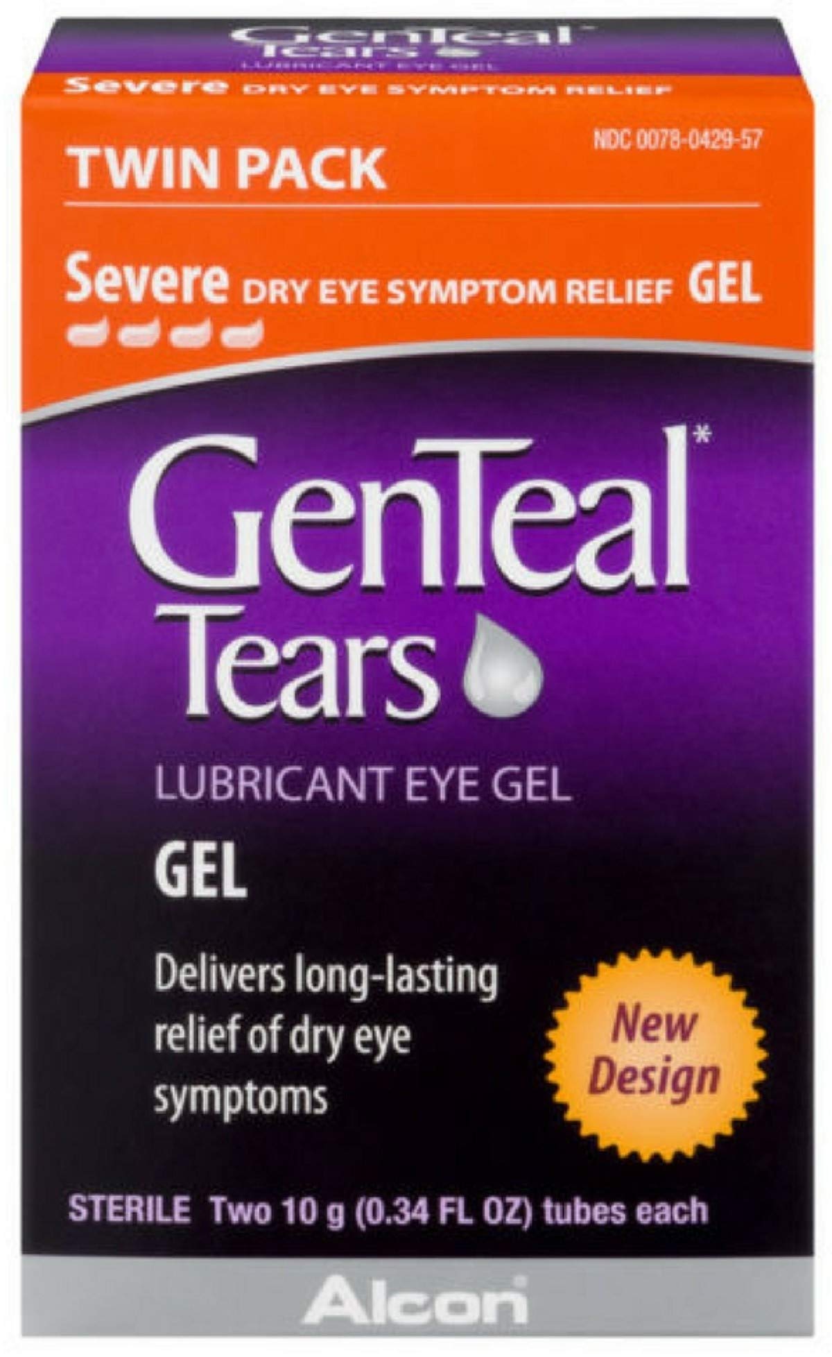GenTeal Gel ocular de Genteal, paquete doble de 2 tubos, alivio al ojo seco
