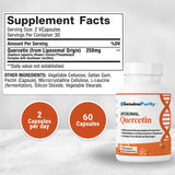 GenuinePurity Quercetina liposómica, cápsulas veganas, toma diaria fácil para salud celular.