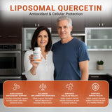 GenuinePurity Quercetina liposómica, etiqueta clara con información de calidad para elegir suplementos confiables.