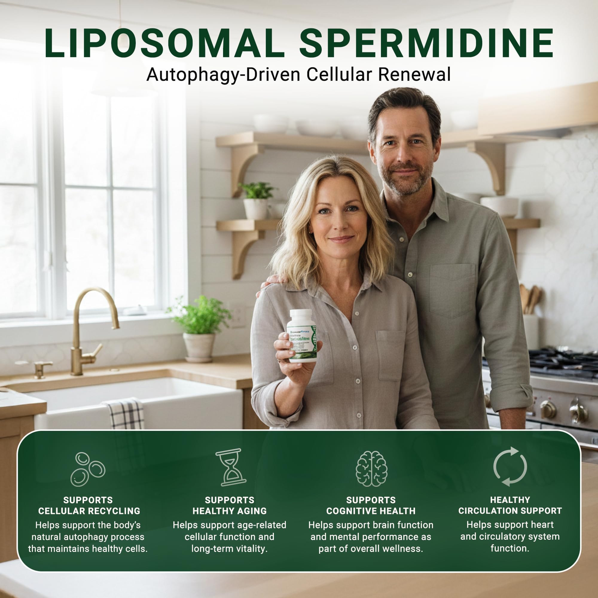 GenuinePurity Liposomal Spermidina etiqueta frontal información clara.