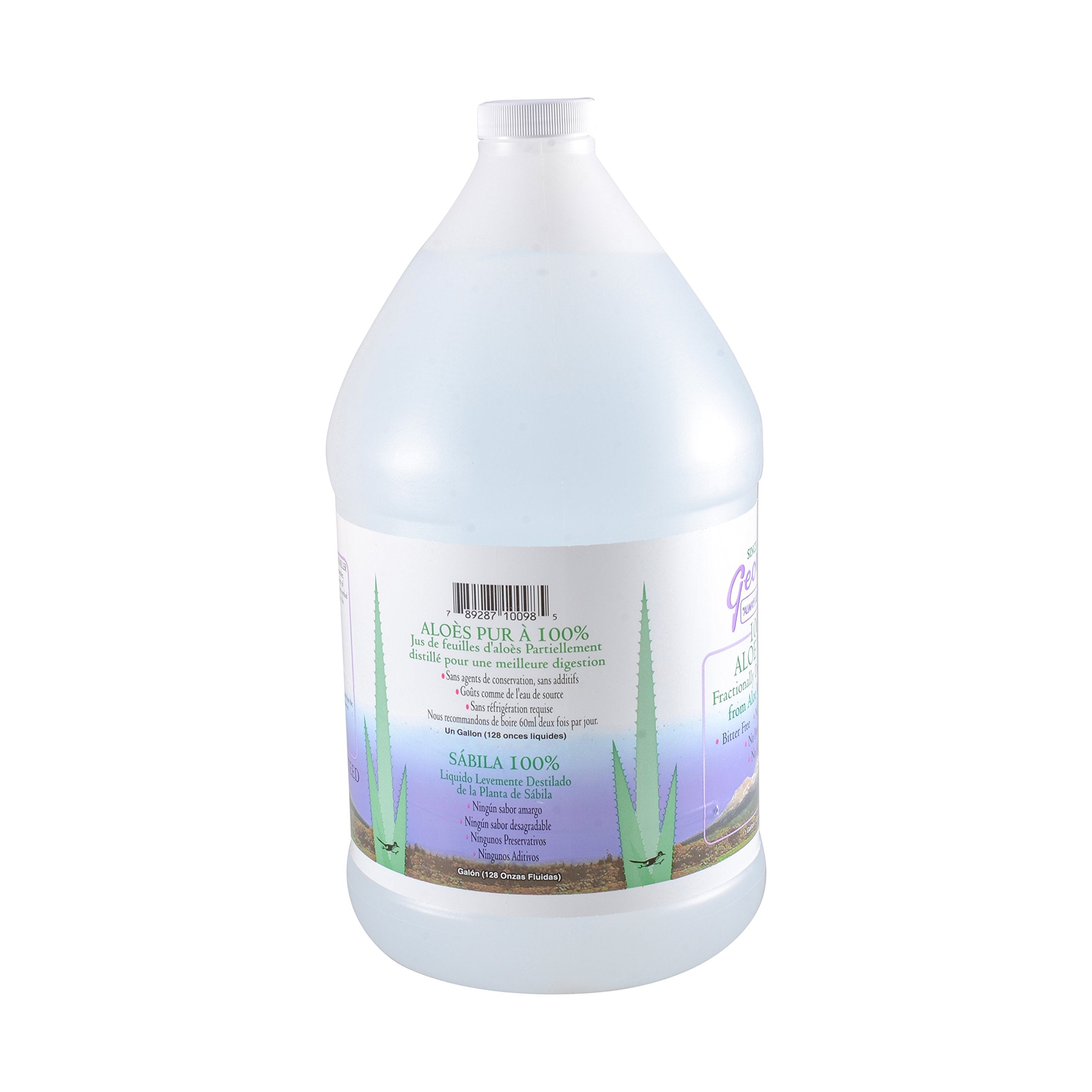 George's Aloe Vera: etiqueta clara que muestra ingredientes y origen