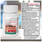 GeriCare Aspirina 81 mg para fiebre, formato masticable y fácil de consumir.