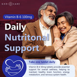 Caja de GeriCare B6 100 mg, presentación compacta para almacenamiento.