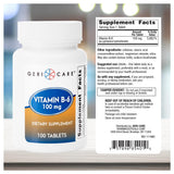Tabletas GeriCare B6 100 mg para energía cotidiana y bienestar.