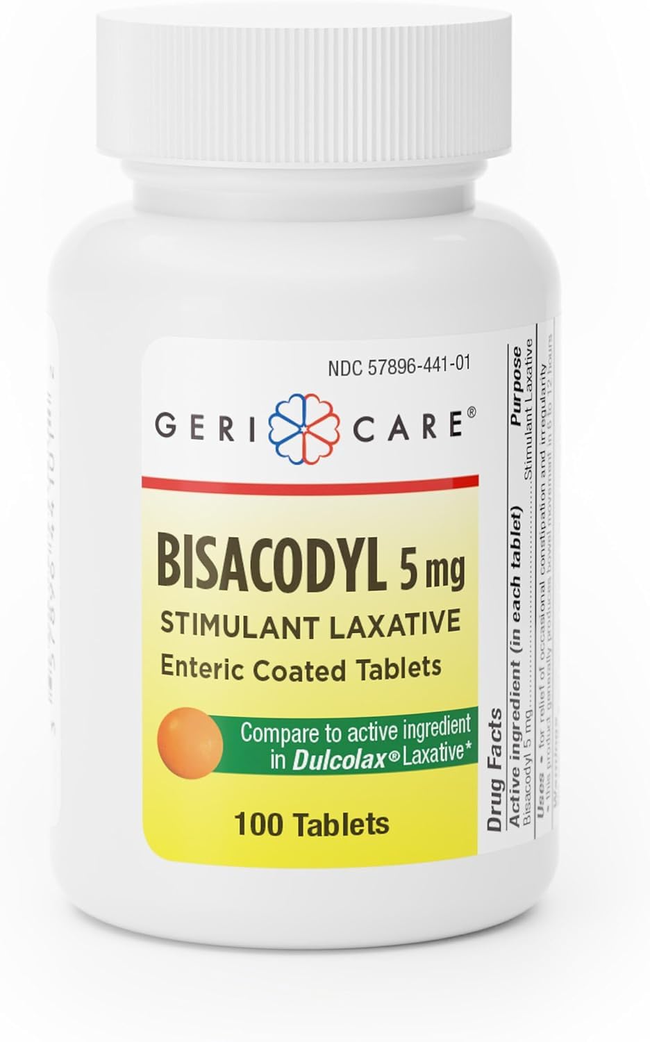 GeriCare Bisacodyl 5 mg tableta recubierta: alivio cómodo para el estreñimiento ocasional.