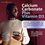 GeriCare Calcium 600mg, dosis diaria para rutina de suplementación.