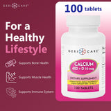 GeriCare Vitamina D 10 mcg: bote, espalda, para absorción de calcio