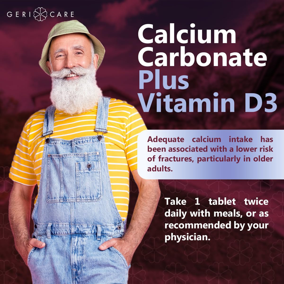 Tabletas de calcio y vitamina D para huesos sanos