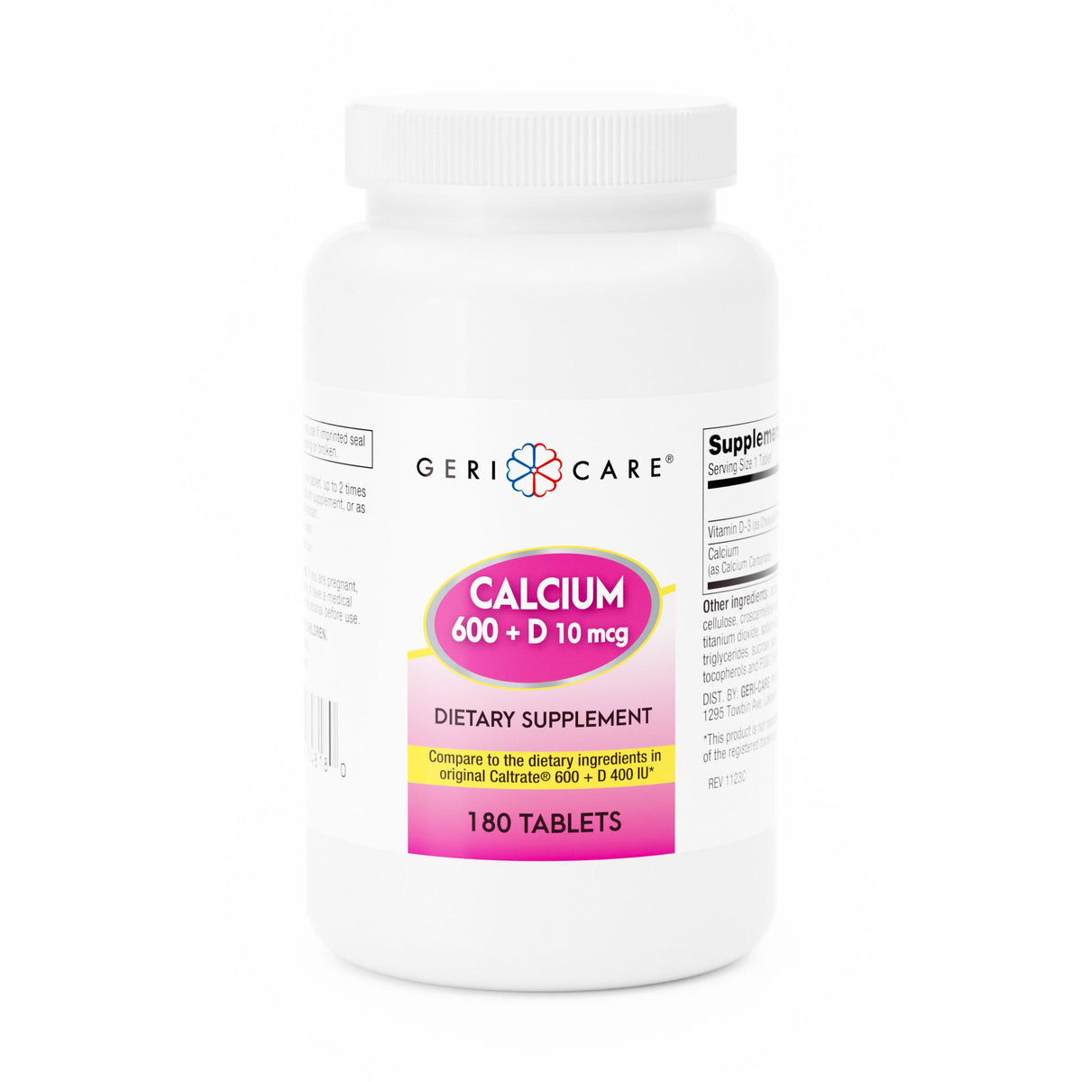 GeriCare Calcio 600 mg con vitamina D tabletas para la salud ósea