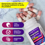 Etiqueta de GeriCare Omeprazol con información del producto