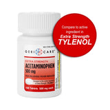 GeriCare paracetamol 500 mg: empaque compacto para viaje.
