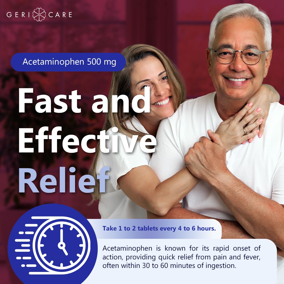 GeriCare paracetamol 500 mg: ayuda a reducir la fiebre durante resfriados.