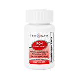 GeriCare tabletas de sulfato ferroso 325 mg para energía diaria.